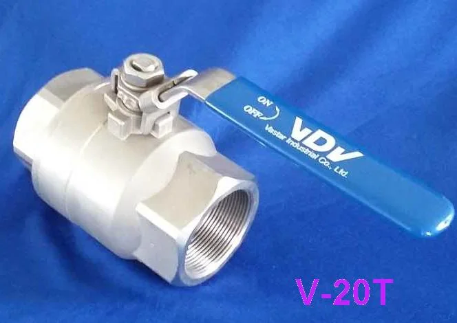 Two-piece threaded stainless ball valve