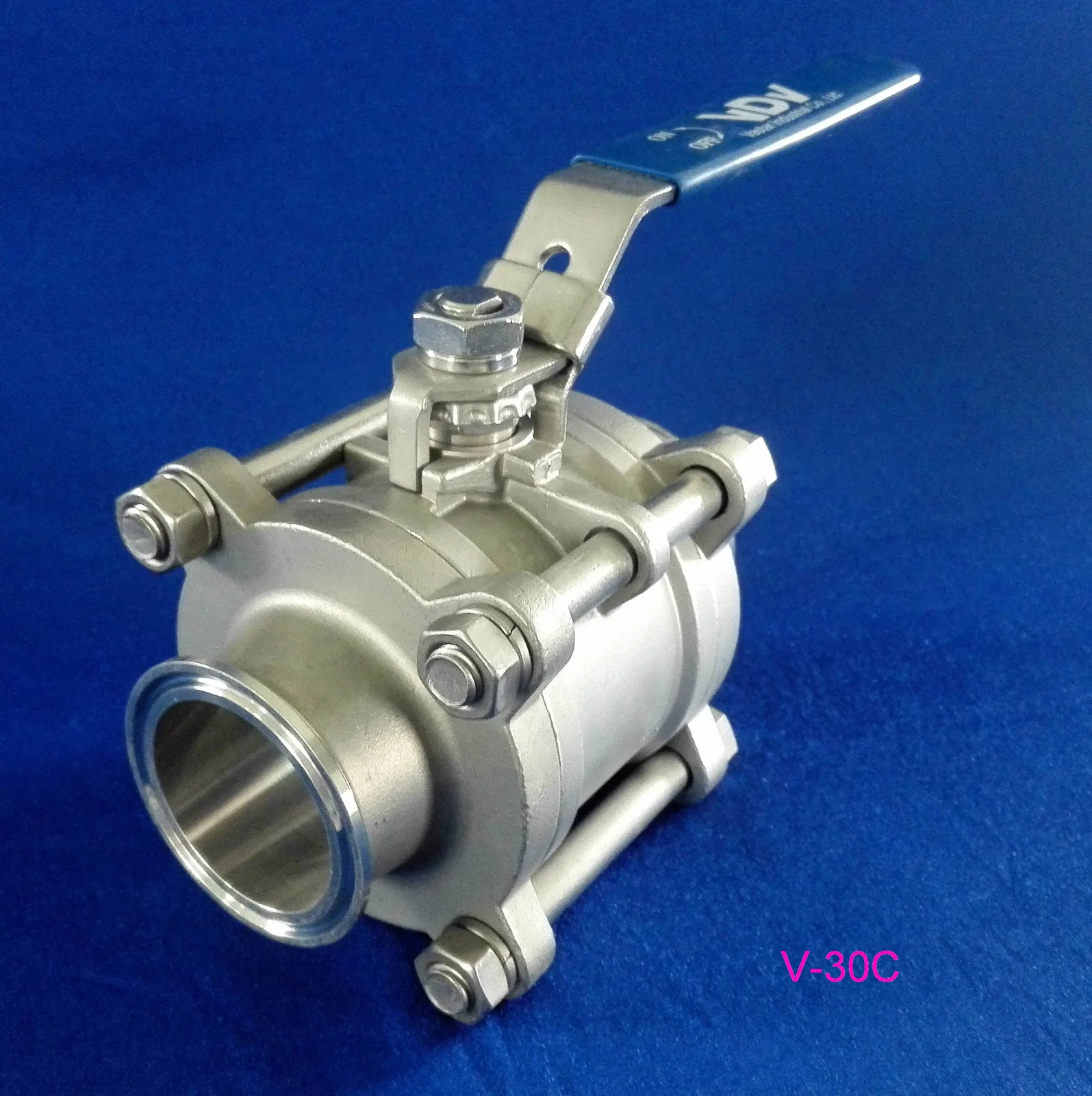 Three-piece clamp stainless ball valve